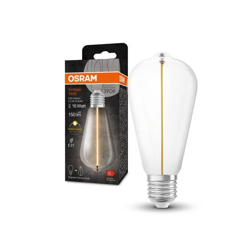 OSRAM Vintage 1906® Classique Edison LED-Lampe, 2,2W, 150lm, Blanc chaud, E27