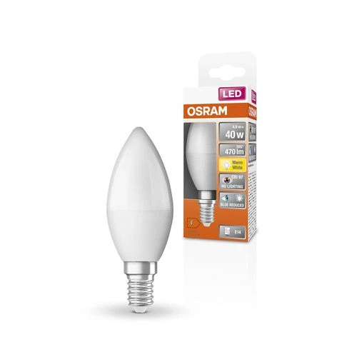 OSRAM SUPERSTAR+ CLASSIC B 40 FR LED-Lampe, 4,9W, 470lm, blanc chaud, E14