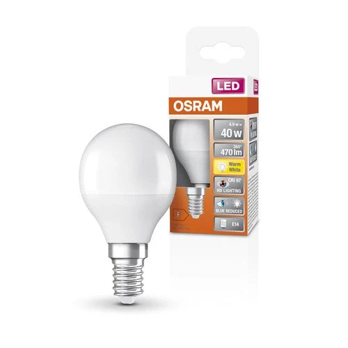OSRAM SUPERSTAR+ CLASSIC P 40 FR LED-Lampe, 4,9W, 470lm, blanc chaud, E14