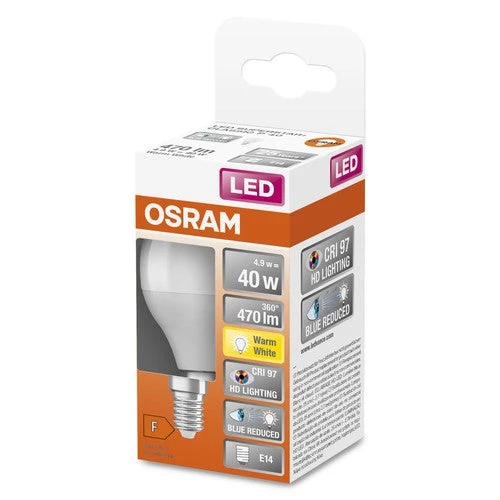 OSRAM SUPERSTAR+ CLASSIC P 40 FR LED-Lampe, 4,9W, 470lm, blanc chaud, E14