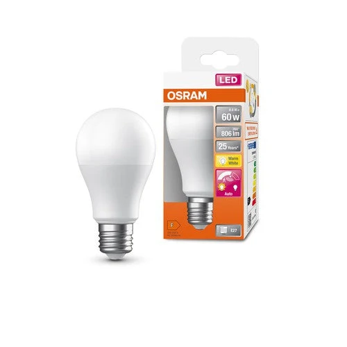 OSRAM SUPERSTAR+ CLASSIC A 60 FR LED-lampe incl. capteur de mouvement et capteur de lumière du jour 8,8W, 806lm, E27, blanc chaud