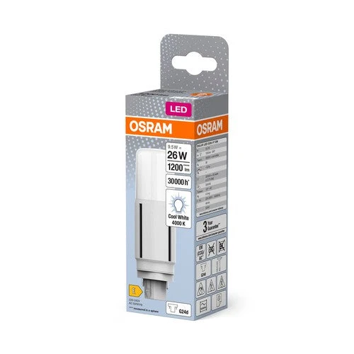 OSRAM DULUX LED-Lampe D26 VT EM, 9,5W, 1200lm, 4000K, blanc froid
