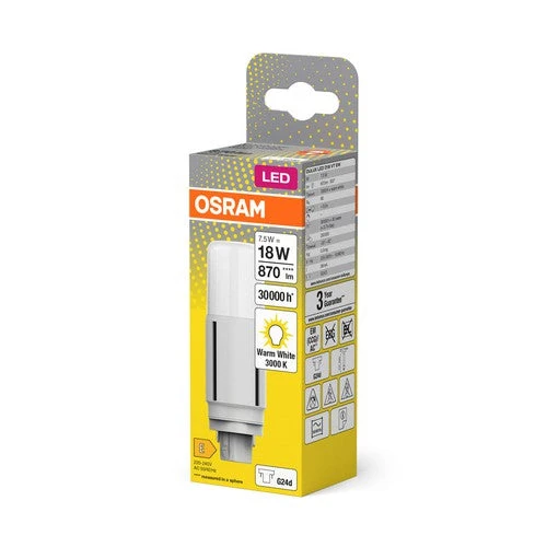 OSRAM DULUX LED-lampe D18 VT EM, 7,5W, 870lm, 3000K, blanc chaud