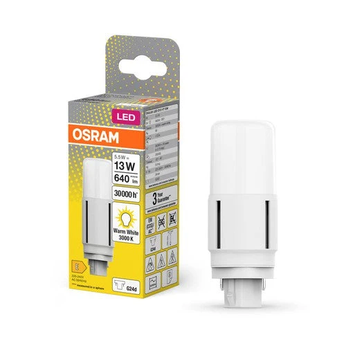 OSRAM DULUX LED-Lampe D13 VT EM, 5,5W, 640lm, 3000K, blanc chaud