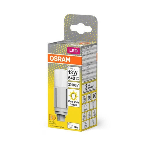 OSRAM DULUX LED-Lampe D13 VT EM, 5,5W, 640lm, 3000K, blanc chaud