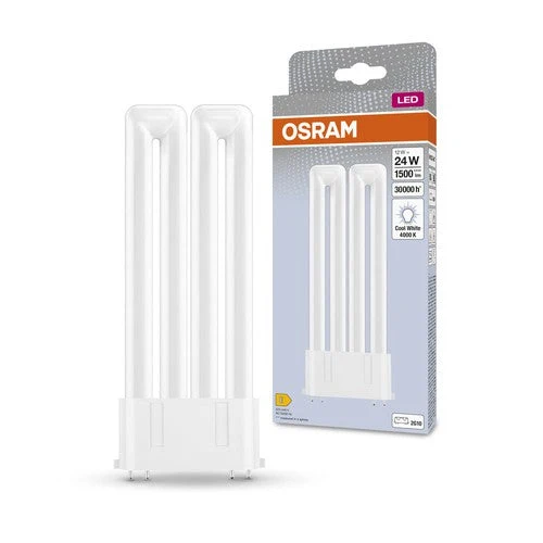 OSRAM DULUX LED-Lampe F24 EM, 12W, 1500lm, 4000K, blanc froid