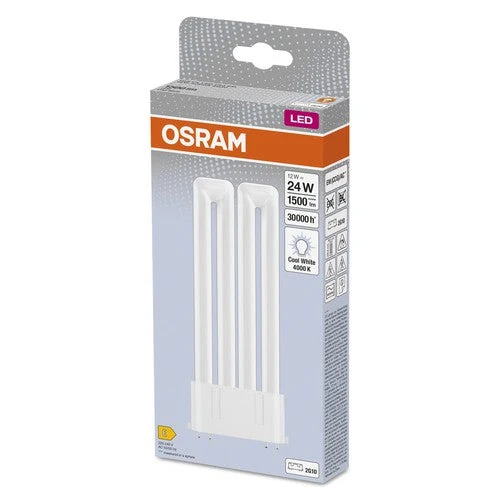 OSRAM DULUX LED-Lampe F24 EM, 12W, 1500lm, 4000K, blanc froid