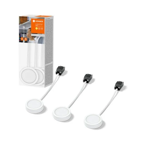 LEDVANCE Lampe pour armoire basse PUCK 65mm, blanc, 3W, 330lm