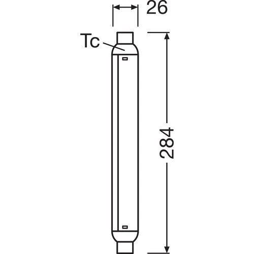 OSRAM Lampes spéciales à LED avec culot S15 et S19, remplacement de 57 watts, S15s, Linear-lamp-shape, 2700 Kelvin, blanc chaud, mat, single Pack