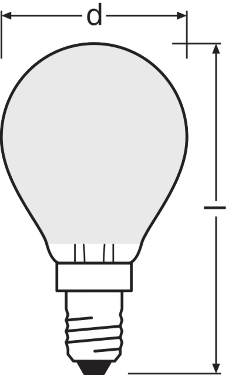 Ampoules LED OSRAM, forme classique de mini-boule, remplacement de 40 watts, E14, P-shape, 2700 Kelvin, blanc chaud, verre transparent, pack de 2