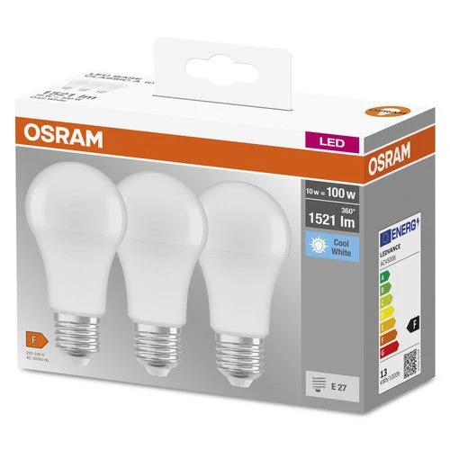 OSRAM LED Base Lampe LED mate (ex 100W) 13W / 4000K blanc froid E27 paquet de 3