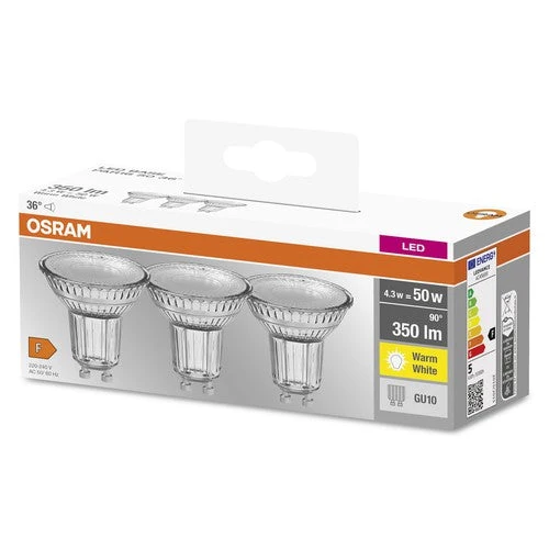 OSRAM LED BASE Spot PAR16 50 36° 4,3 W/2700K GU10, blanc chaud