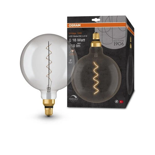 OSRAM Vintage 1906 LED-Lampe, teinte fumée, 4,8W, 150lm, blanc chaud, E27