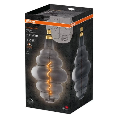OSRAM Vintage 1906 LED-Lampe, teinte fumée, 4,8W, 100lm, blanc chaud, E27