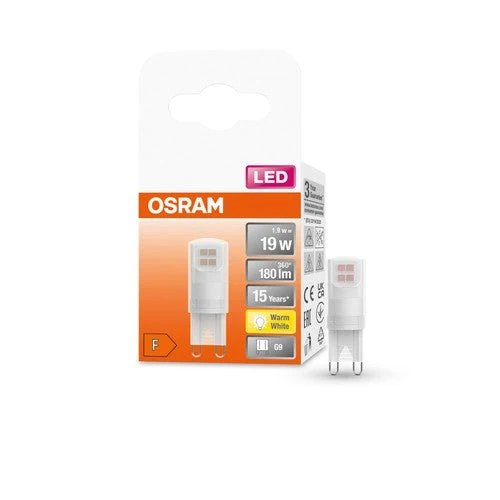 OSRAM LED lampe à broche PIN G9 avec douille retrofit G9 1.9W, blanc chaud