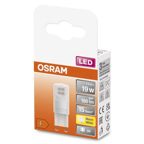 OSRAM LED lampe à broche PIN G9 avec douille retrofit G9 1.9W, blanc chaud