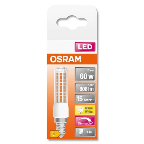 OSRAM LED SPECIAL T SLIM lampe à intensité variable claire (ex 60W) 7W / 2700K blanc chaud E14