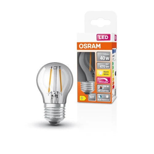 OSRAM FILAMENT LED-Lampe LED SUPERSTAR+ CL P FIL 40 dim 3,4W/940 E27 IRC90 BOÎTE, blanc chaud