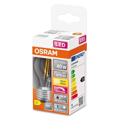 OSRAM FILAMENT LED-Lampe LED SUPERSTAR+ CL P FIL 40 dim 3,4W/940 E27 IRC90 BOÎTE, blanc chaud