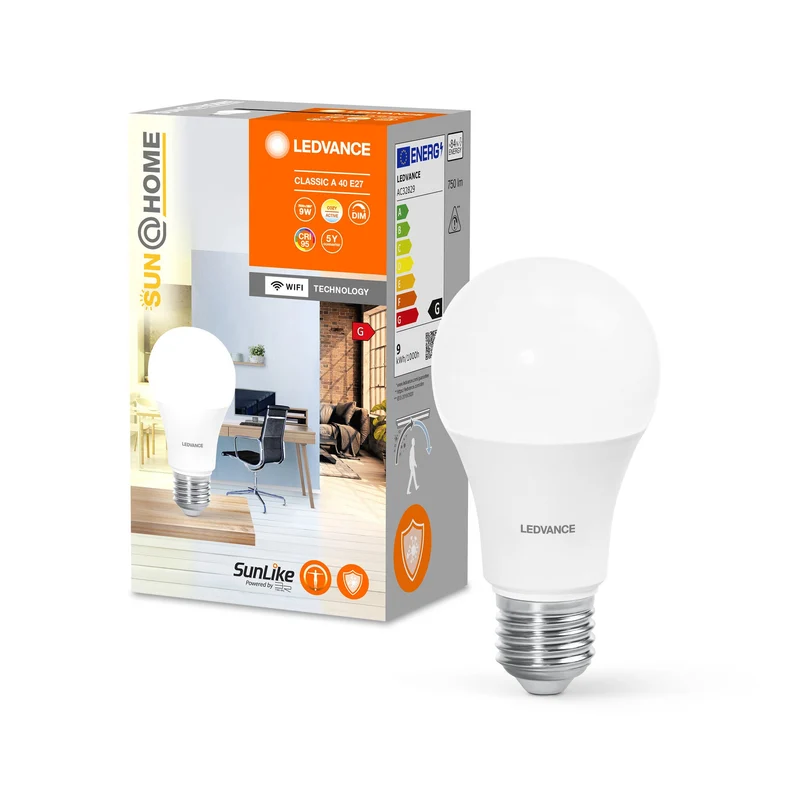 LEDVANCE Wifi SUN@HOME lampe LED Tunable White (ex 57W) 9W / 2200-5000K E27