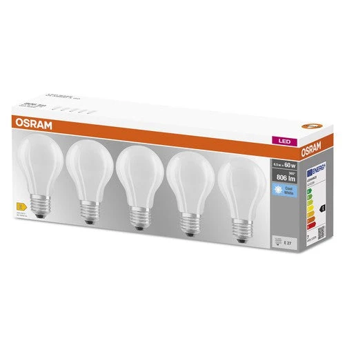 OSRAM LED BASE CLASSIC A lampe mate (ex 60W) 7W / 4000K blanc froid E27