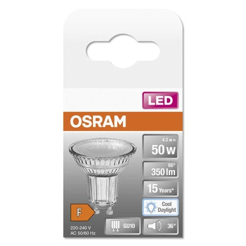 OSRAM LED STAR PAR16 Spot (ex 50W) 4,3W / 6500K blanc froid GU10