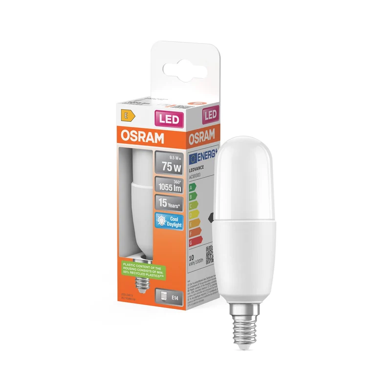 OSRAM LED STAR STICK lampe mate (ex 75W) 10W / 6500K blanc froid E14