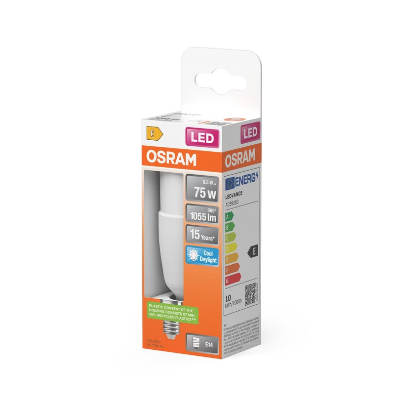 OSRAM LED STAR STICK lampe mate (ex 75W) 10W / 6500K blanc froid E14