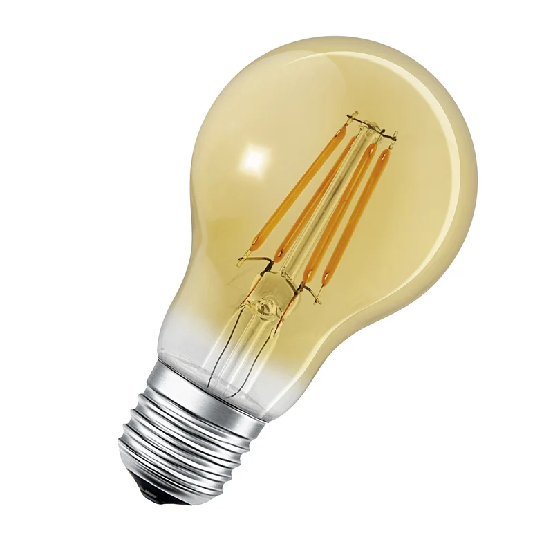 LEDVANCE Lampe LED intelligente avec technologie WiFi en verre doré, culot E27, dimmable, blanc chaud (2400K), remplace les lampes à incandescence de 53 W, SMART+ WiFi Classic Dimmable, pack de 1