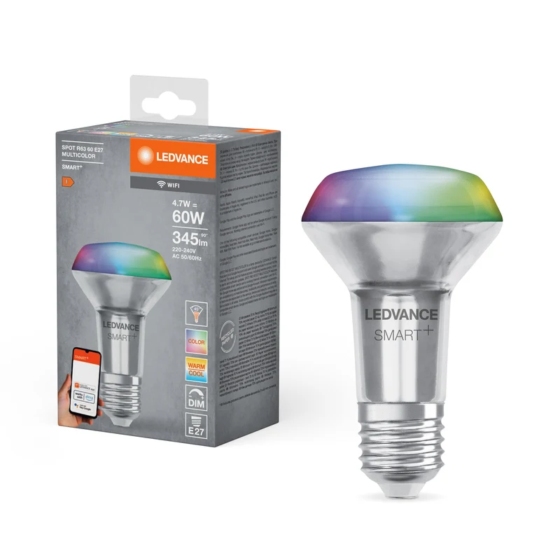 LEDVANCE Wifi SMART+ lampe SPOT CONCENTRA RGBW Multicolore R63 (ex 60W) 6W /2700-6500K E27