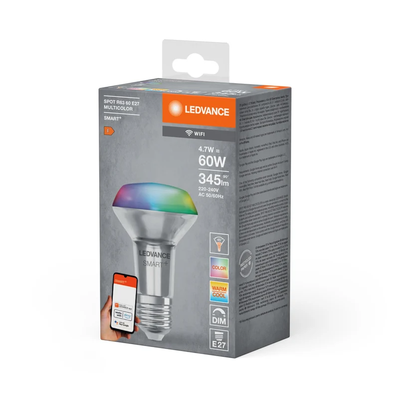 LEDVANCE Wifi SMART+ lampe SPOT CONCENTRA RGBW Multicolore R63 (ex 60W) 6W /2700-6500K E27
