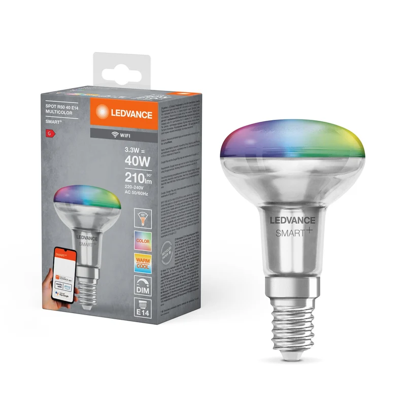 LEDVANCE Wifi SMART+ SPOT CONCENTRA RGBW Multicolore R50 (ex 40W) 3W / 2700-6500KE14