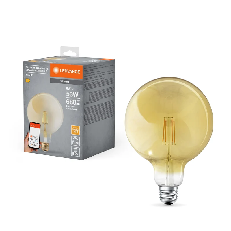 Lampe LED LEDVANCE Wifi SMART+ Globe125 dimmable (ex 53W) 6W / 2400K blanc chaud E27