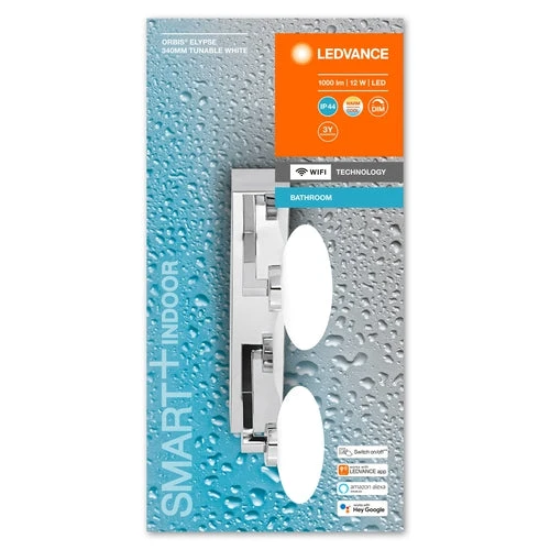 LEDVANCE Wifi SMART+ ORBIS ELYPSE Applique LED salle de bain 34cm Tunable Blanc 12W / 3000-6500K