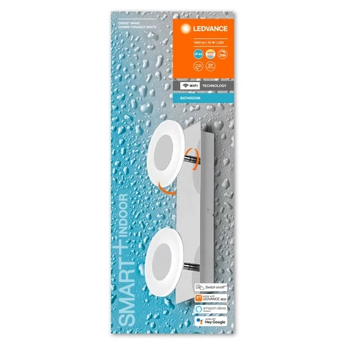 LEDVANCE Wifi SMART+ ORBIS WAVE LED BAD Applique murale 32cm blanc tunable 15W / 3000-6500K