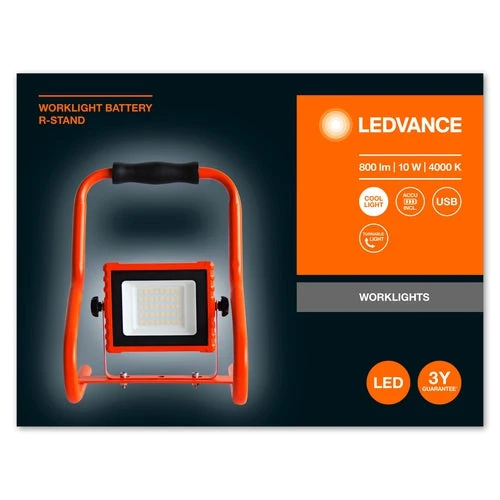 LEDVANCE LAMPES DE TRAVAIL BATTERIE R-TRÉPIED Akku USB Projecteur de chantier 10W / 4000K