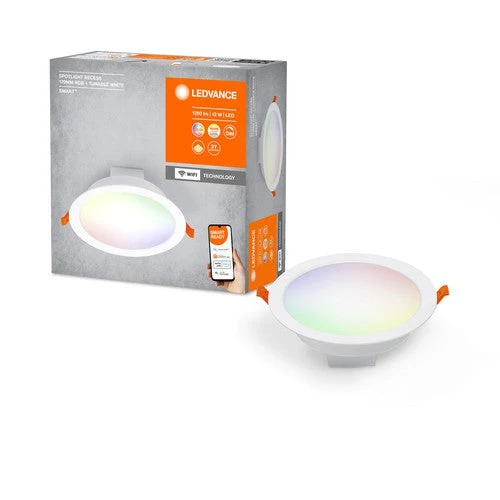 LEDVANCE Wifi SMART+ Spot encastré RECESS DOWNLIGHT TW, Ø 170mm, RGB 12W, 220…240 V, 2700…6500K, IP20