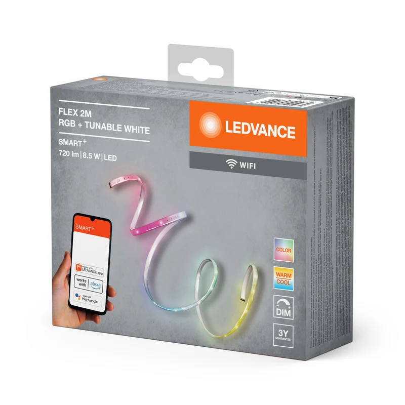 LEDVANCE Wifi SMART+ Flex bande lumineuse LED RGBW multicolore set de base 2m
