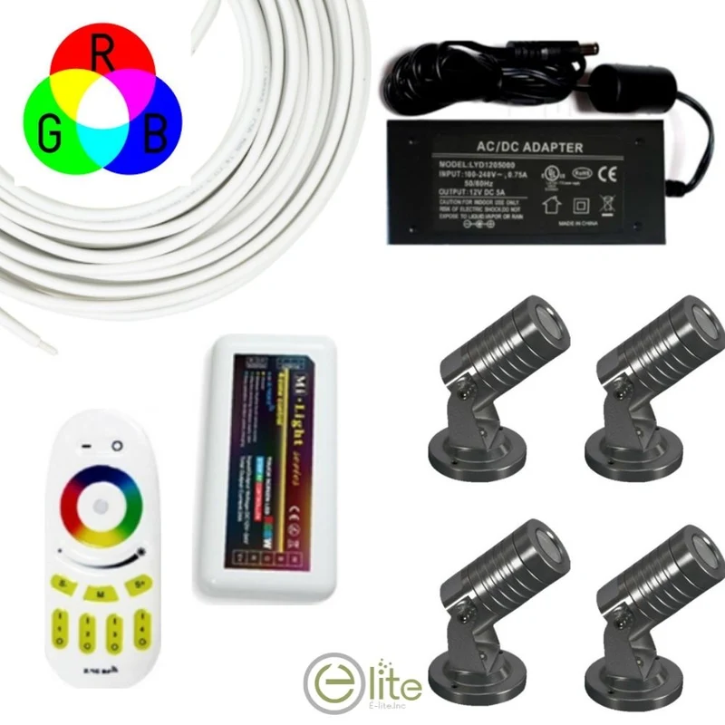 Ensemble de Système d'éclairage intérieur/extérieur RGB une zone