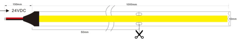 Ruban lumineux DEL NTHP240 COB LED. 5 Mètres
