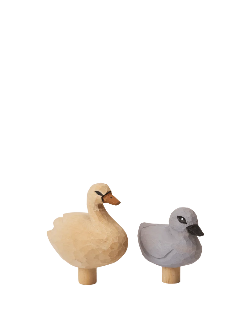 Loopi Figurines Swan and Duckling – Set of 2 – Multi