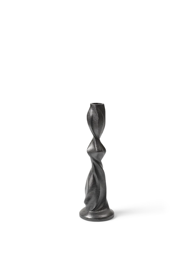 Gale Candle Holder H25 cm – Blackened Aluminium