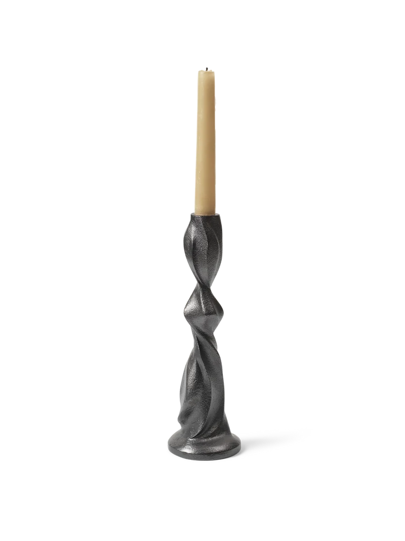 Gale Candle Holder H25 cm – Blackened Aluminium