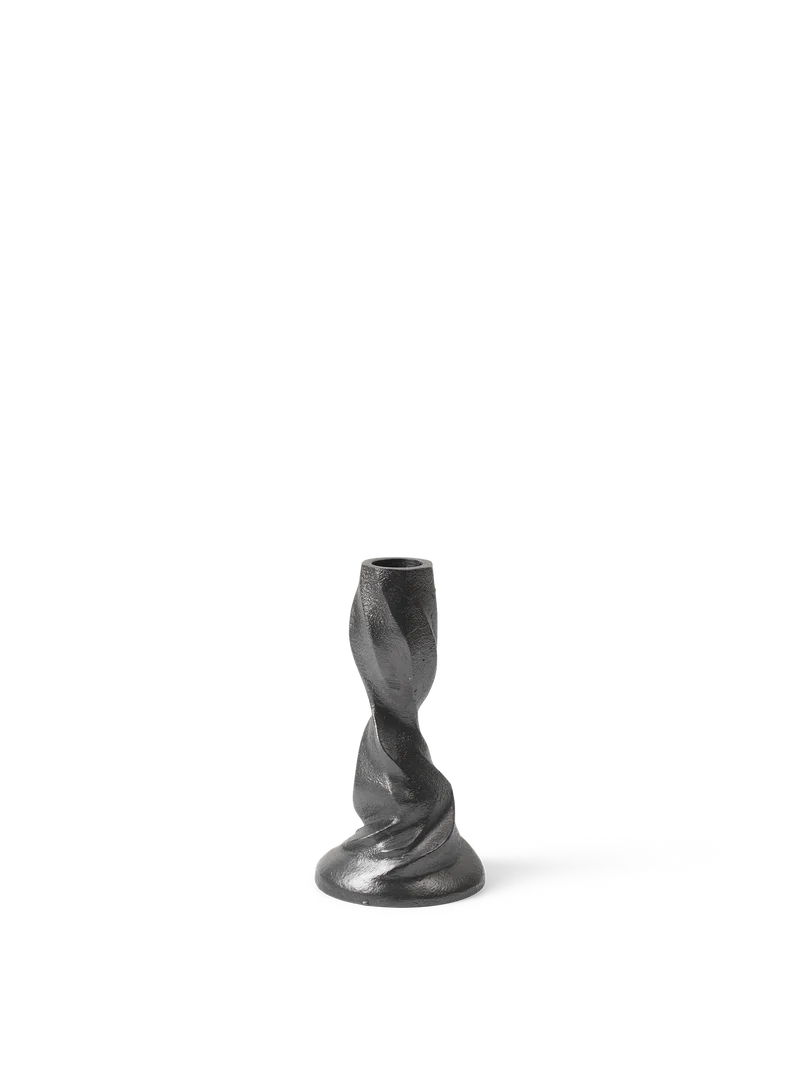 Gale Candle Holder H13 cm – Blackened Aluminium