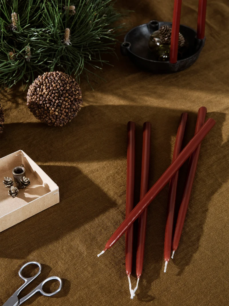 Spike Slim Candles – Set of 8 – Rust