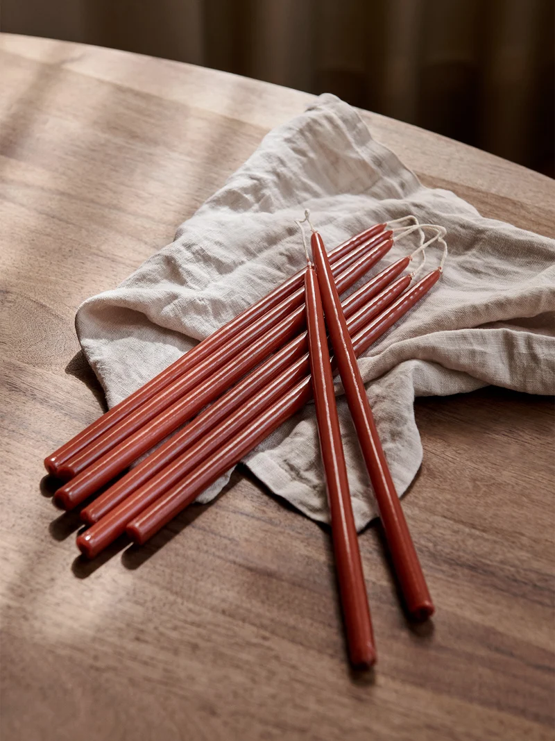 Spike Slim Candles – Set of 8 – Rust