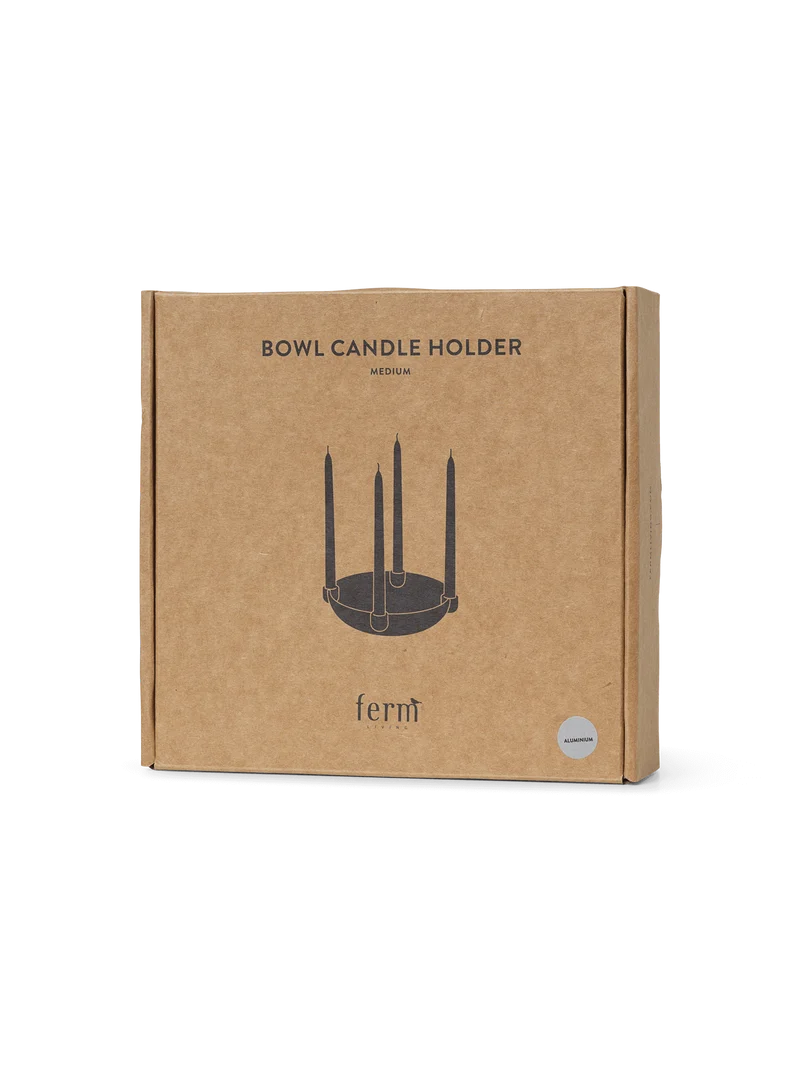 Bowl Candle Holder Medium – Aluminium