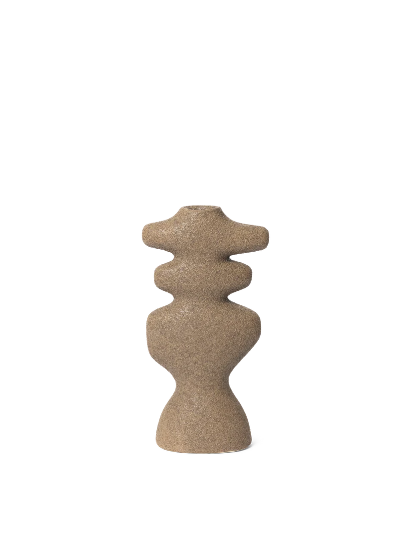 Yara Candle Holder Large – Dark Sand