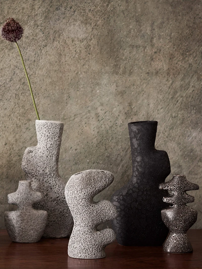 Yara Candle Holder Medium – Grey Pumice