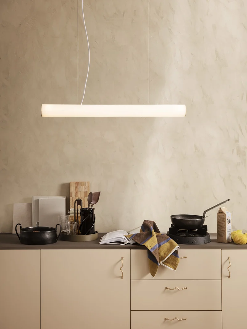 Vuelta Pendant II 100 cm – White / Brass